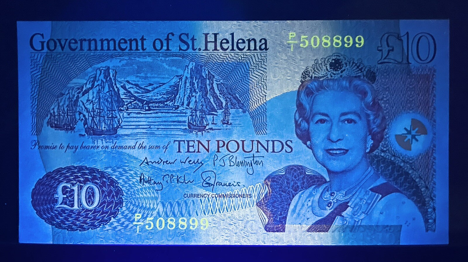 St. Helena, 10 Pounds Banknote 2012, P-12b, Queen Elizabeth II, UNC QEII2