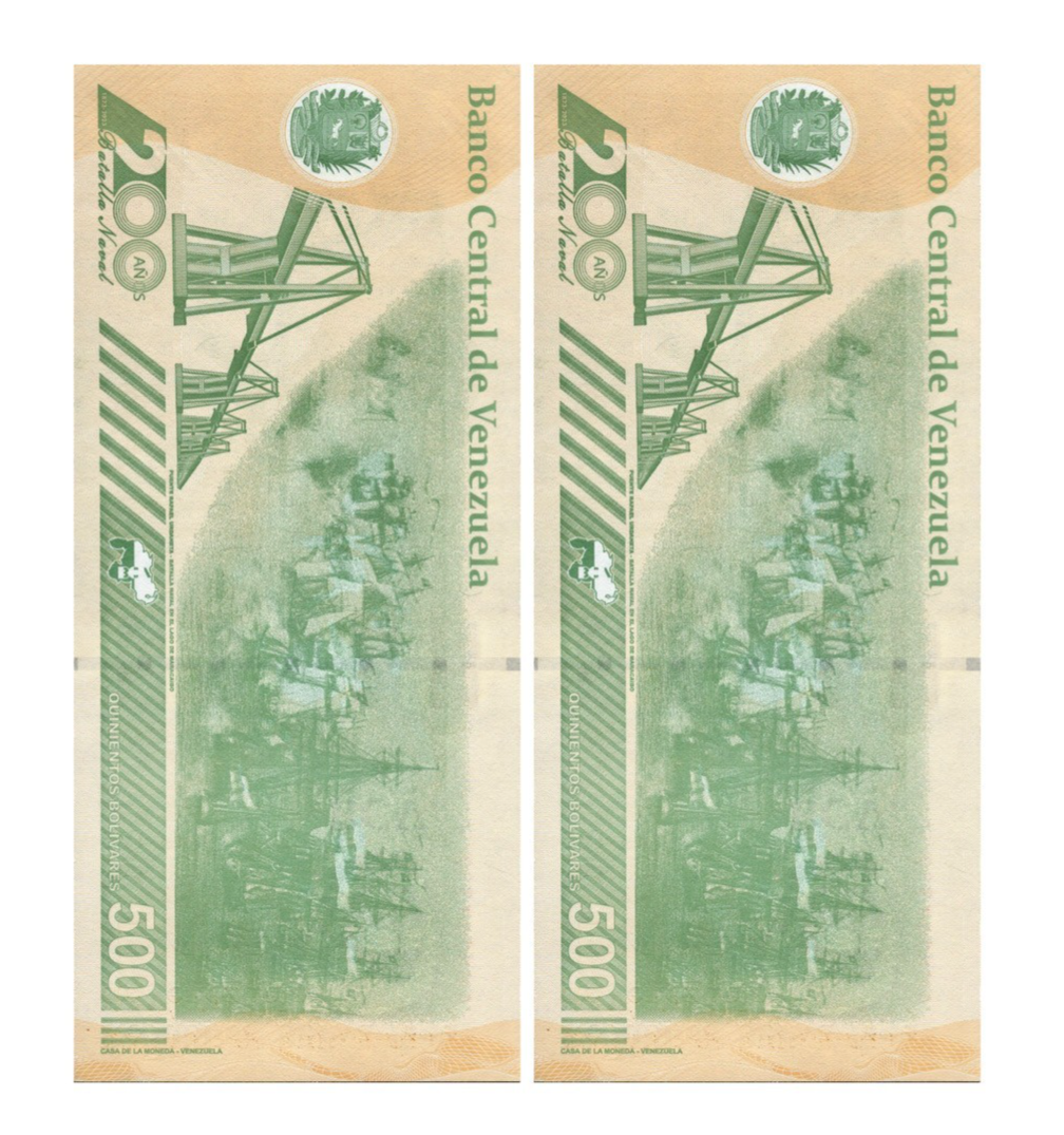 VENEZUELA 500 DIGITALES qty 2 banknotes UNC 500 million bolivar soberano USA NEW1