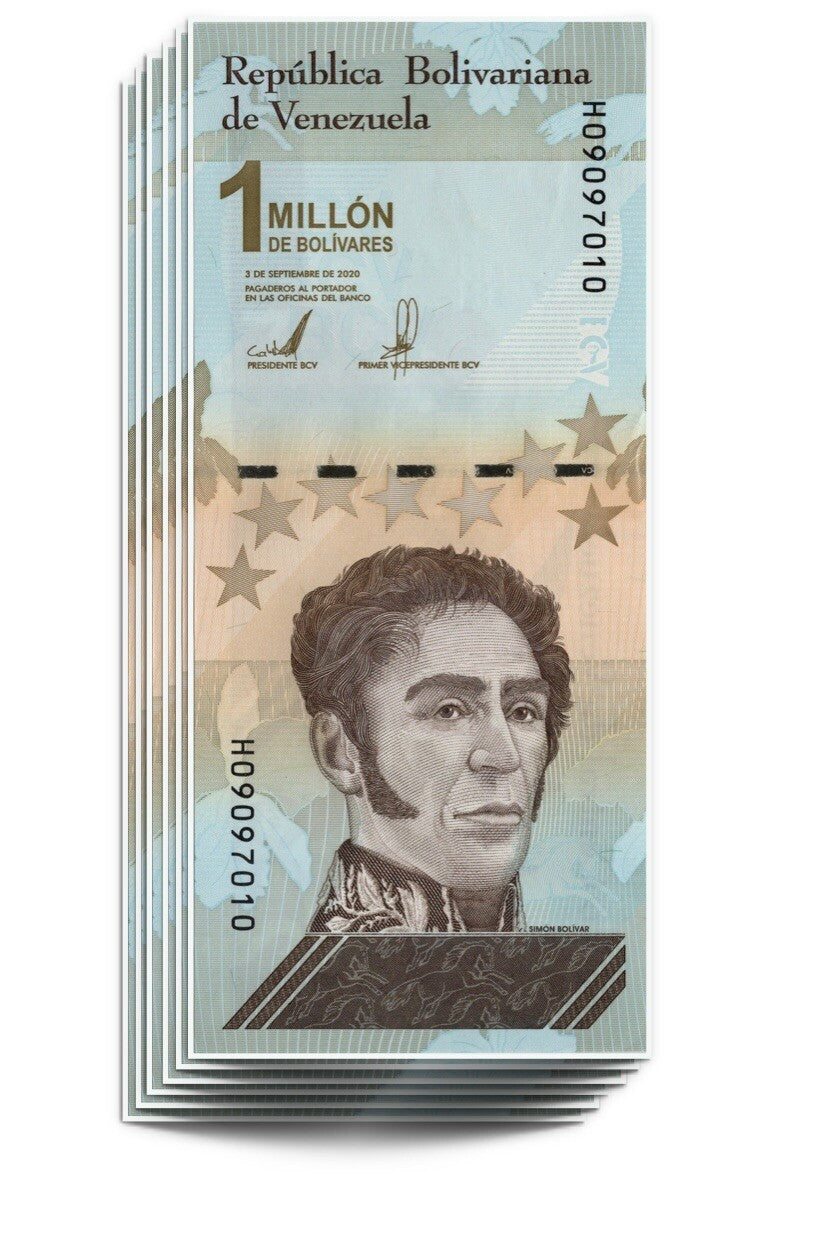 Venezuela 1 Million Bolivar Soberano 2020 UNC X 100 Pcs Bundle New1