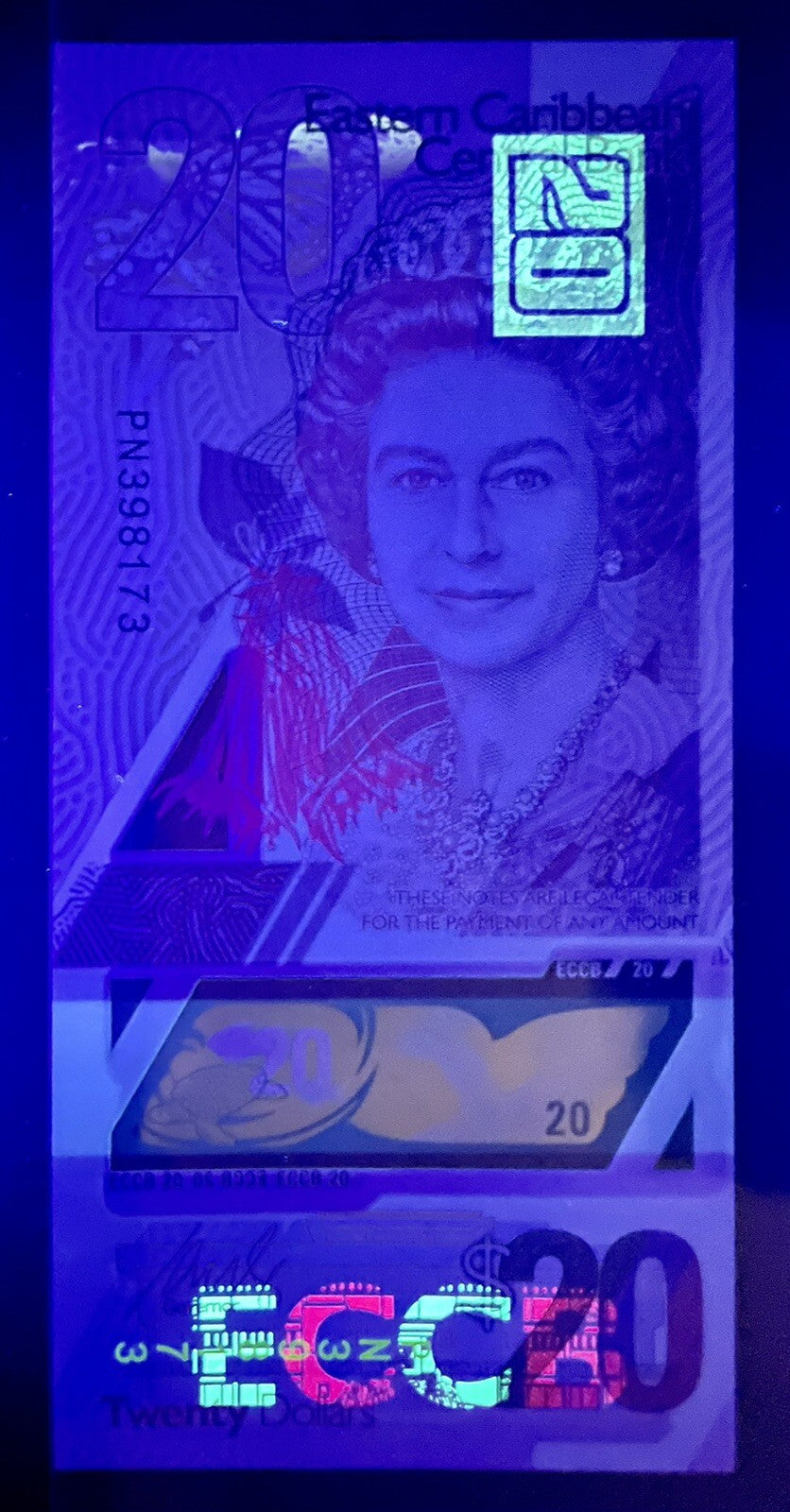 East Caribbean 3 Pcs SET 5, 10, 20 Dollars, 2019 P-New QE II Polymer UNC2