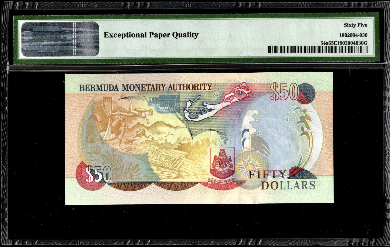 Bermuda 50 Dollars 2000 P-54a UNC PMG GEM 65 EPQ low Serial # * 2 DAY SHIPPING*1