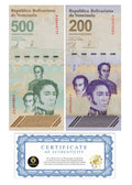 Venezuela 500 & 200 Digitales qty 1 2023 UNC Set million Bolivar NEW USA0
