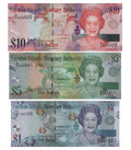 Cayman Islands 1, 5, 10 dollars 3 Pcs Set 2014 - 2018 UNC Queen Elizabeth II New0