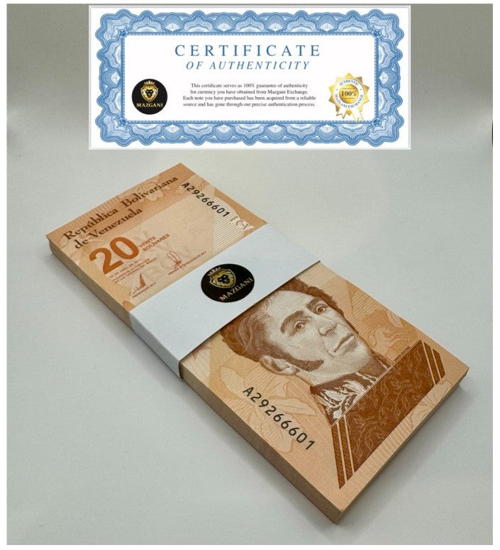 Venezuela 20 Digitales 2021 qty 100 UNC 20 million bolivar soberano Full Bundle0