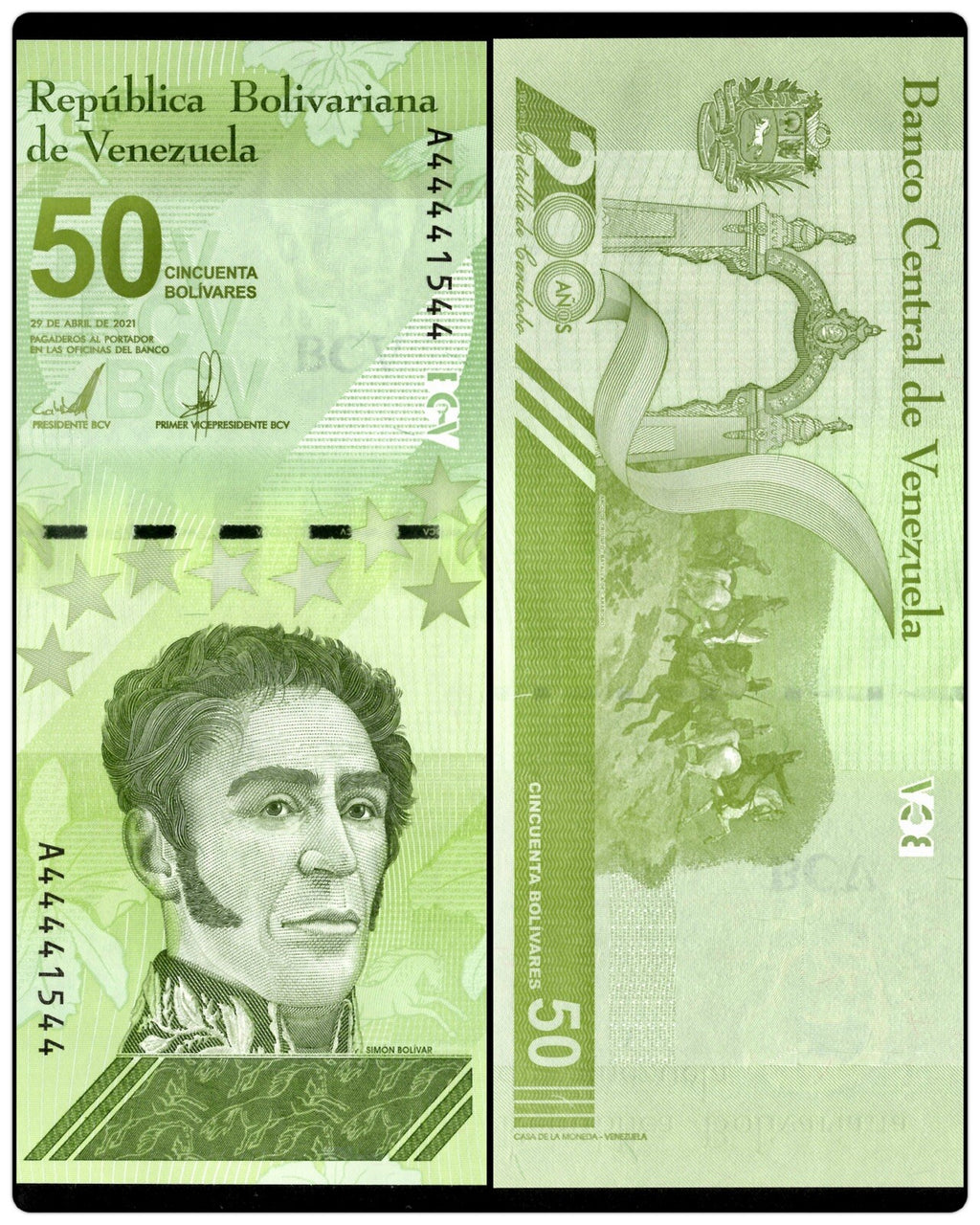 Venezuela 50 Digitales 2021 qty 50 UNC 50 million bolivar 1/2 bundle New USA2