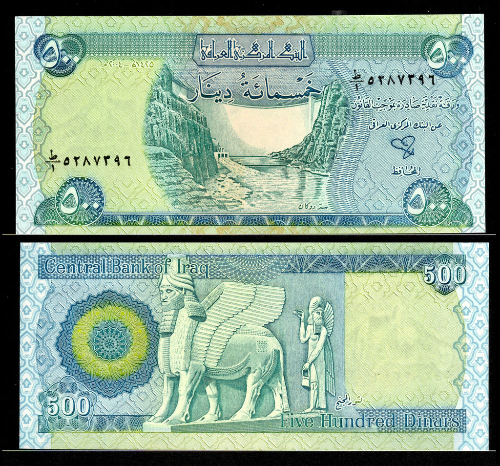 Iraq 5,000 Dinar Banknotes UNC (10 x 500 IQD) New; 500 Iraqi Dinar qty 101