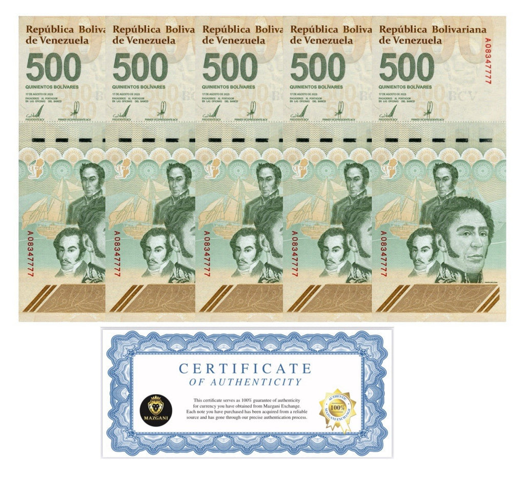 VENEZUELA 500 DIGITALES 2023 qty 5 UNC 500 million bolivar soberano New USA0