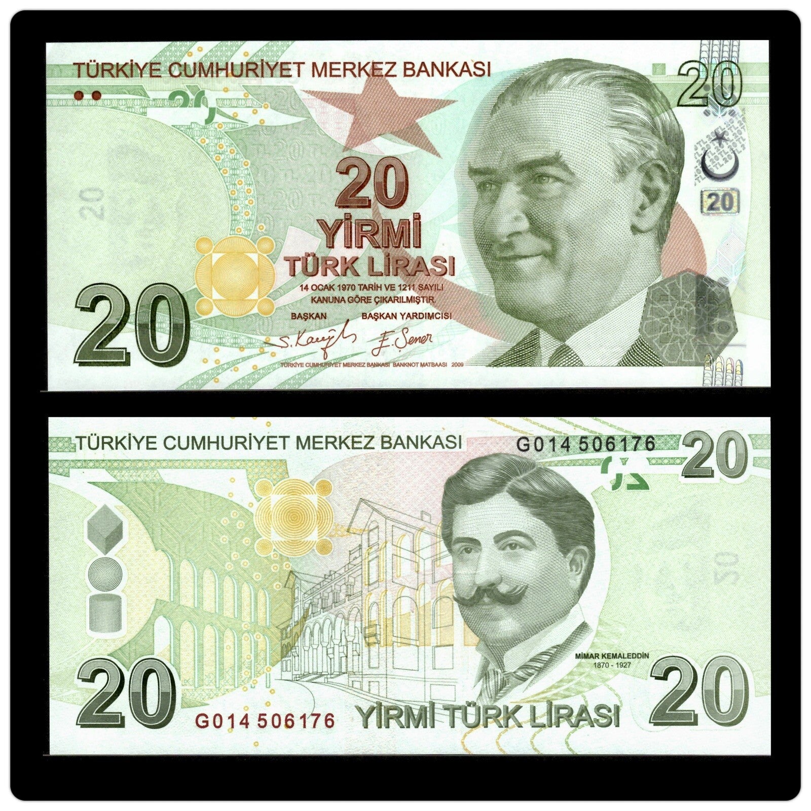 Turkey 200, 100, 50, 20, 10, 5 Lira Banknote 6 Pcs SET 2009 (2020) ND, UNC NEW10