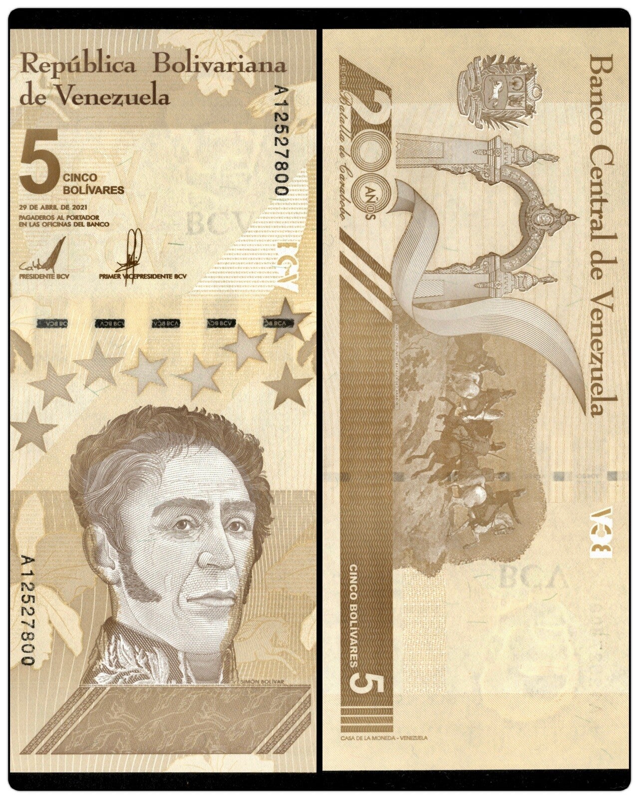 Venezuela Bolivares Digitales 5 Pcs SET 2021 UNC Banknote 5, 10, 20, 50, 100 New11