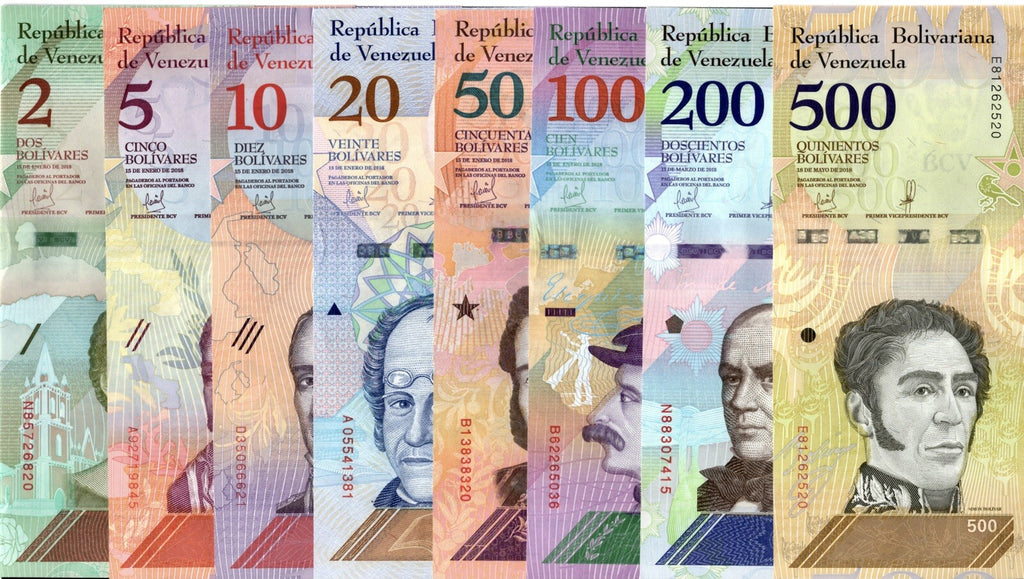 Venezuela FULL SET 2-100,000 Bolivares, & 2- 500 Soberano , 21 Pcs UNC Banknotes6