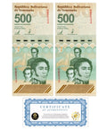 VENEZUELA 500 DIGITALES qty 2 banknotes UNC 500 million bolivar soberano USA NEW0