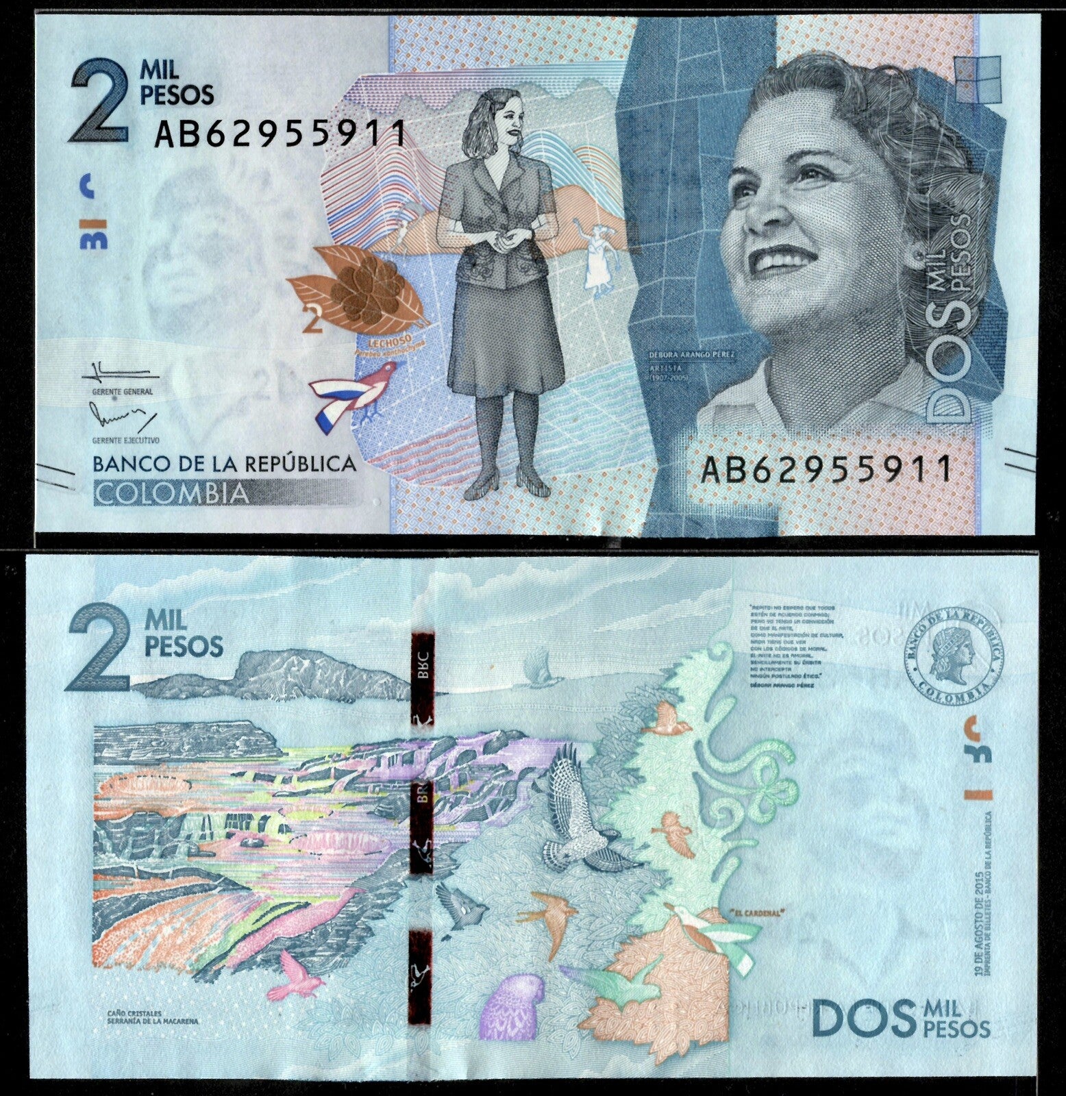 Colombia 5000, 2000, 1000 Pesos 3 Pcs set 2015 Banknote UNC New5