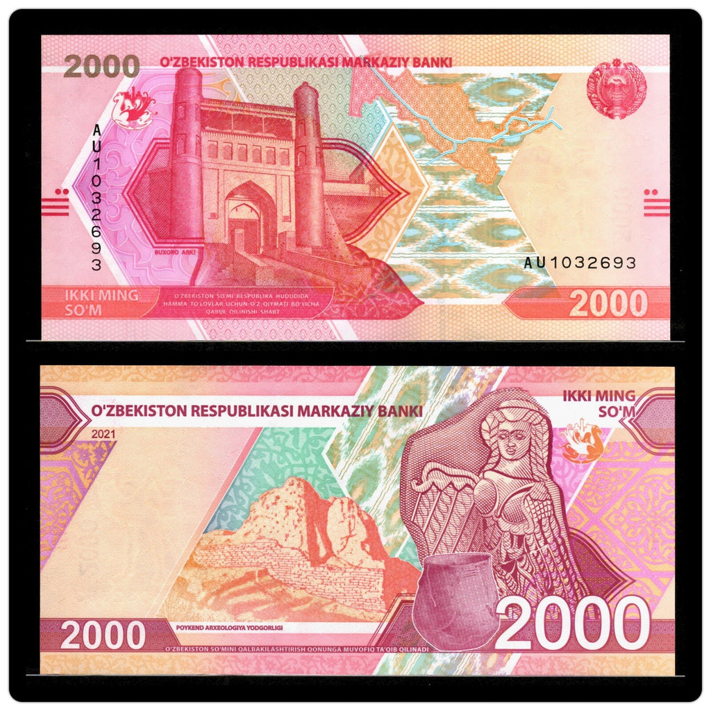 Uzbekistan 2000 5000 10,000 20,000 50,000 100,000 Sum, 6 Pcs SET, 2021, UNC NEW9