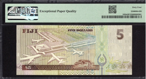 FIJI 5 dollars 2002 PMG Certified 64 EPQ UNC  P105b1