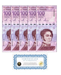 VENEZUELA 100 DIGITALES qty 5 2021 Cir 100 million bolivar  USA0