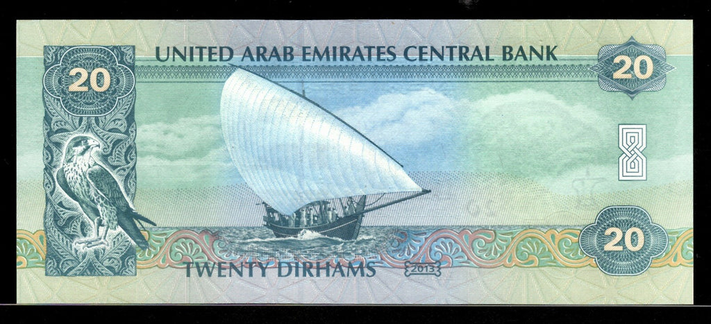 United Arab Emirates UAE 20 Dirhams Banknotes P-28b 2013 UNC **FREE SHIPPING**3