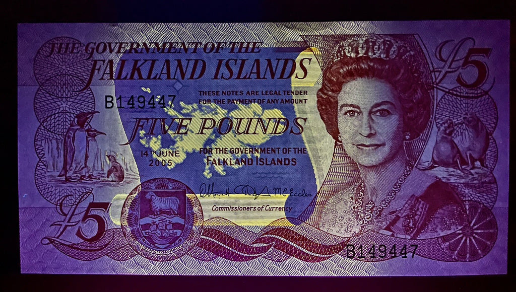 Falkland Islands 5 £ Pounds, 2005, British Administration P-17a, UNC QEII2