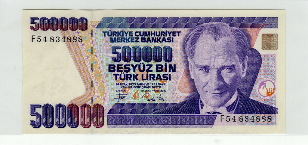 TURKEY  500,000 (1/2 MILLION) LIRA P-208c 1993  ATATURK MONUMENT UNC BANKNOTE1