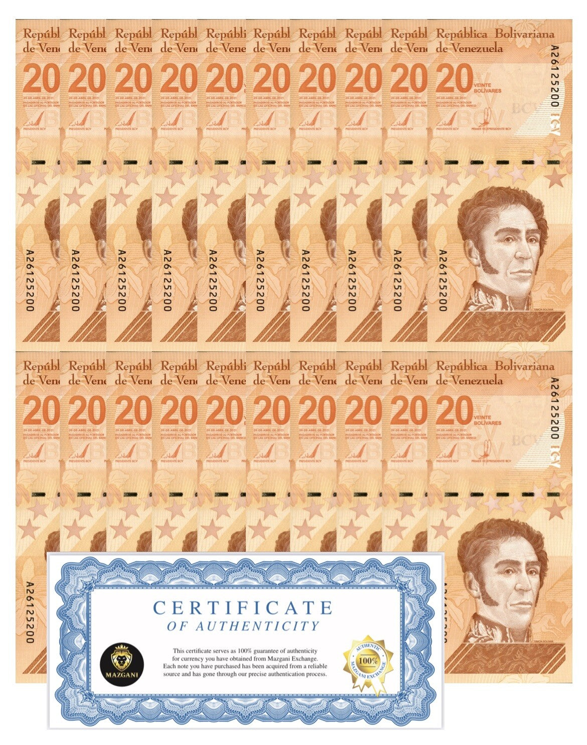Venezuela 20 Digitales 2021 qty 20 UNC 20 million bolivars soberano *NEW* P-1170