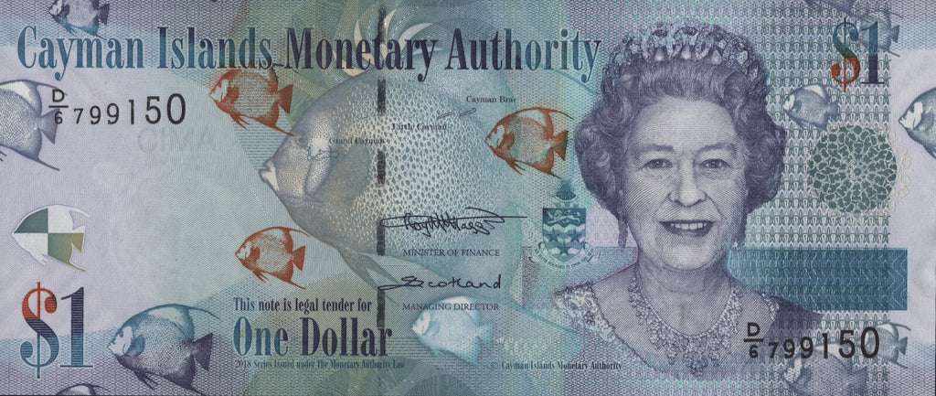 Cayman Islands 1, 5, 10 dollars 3 Pcs Set 2014 - 2018 UNC Queen Elizabeth II New12