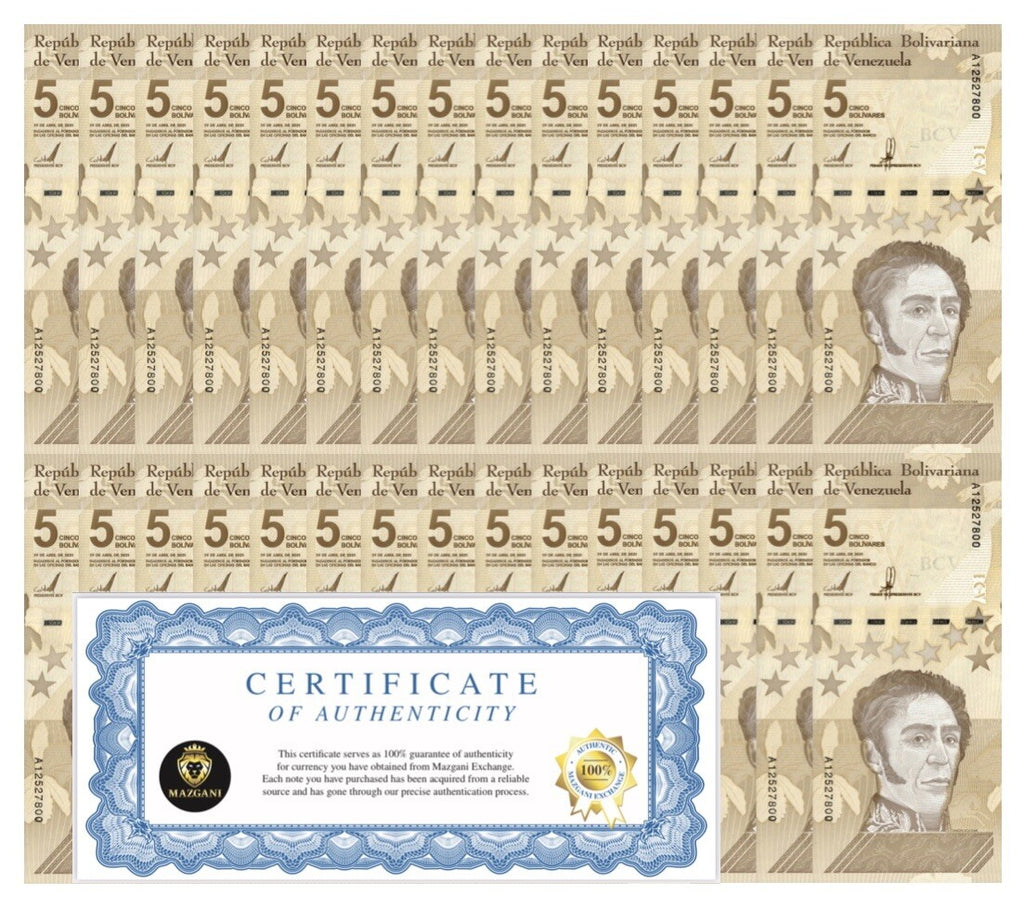 Venezuela 5 Digitales banknotes 2021 qty 30 UNC 5 million bolivars New COA0