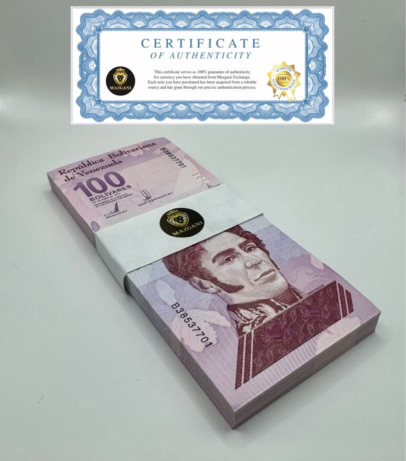 Venezuela 100 Digitales  2021 qty 50 UNC 100 million bolivars 1/2 Bundle NEW0