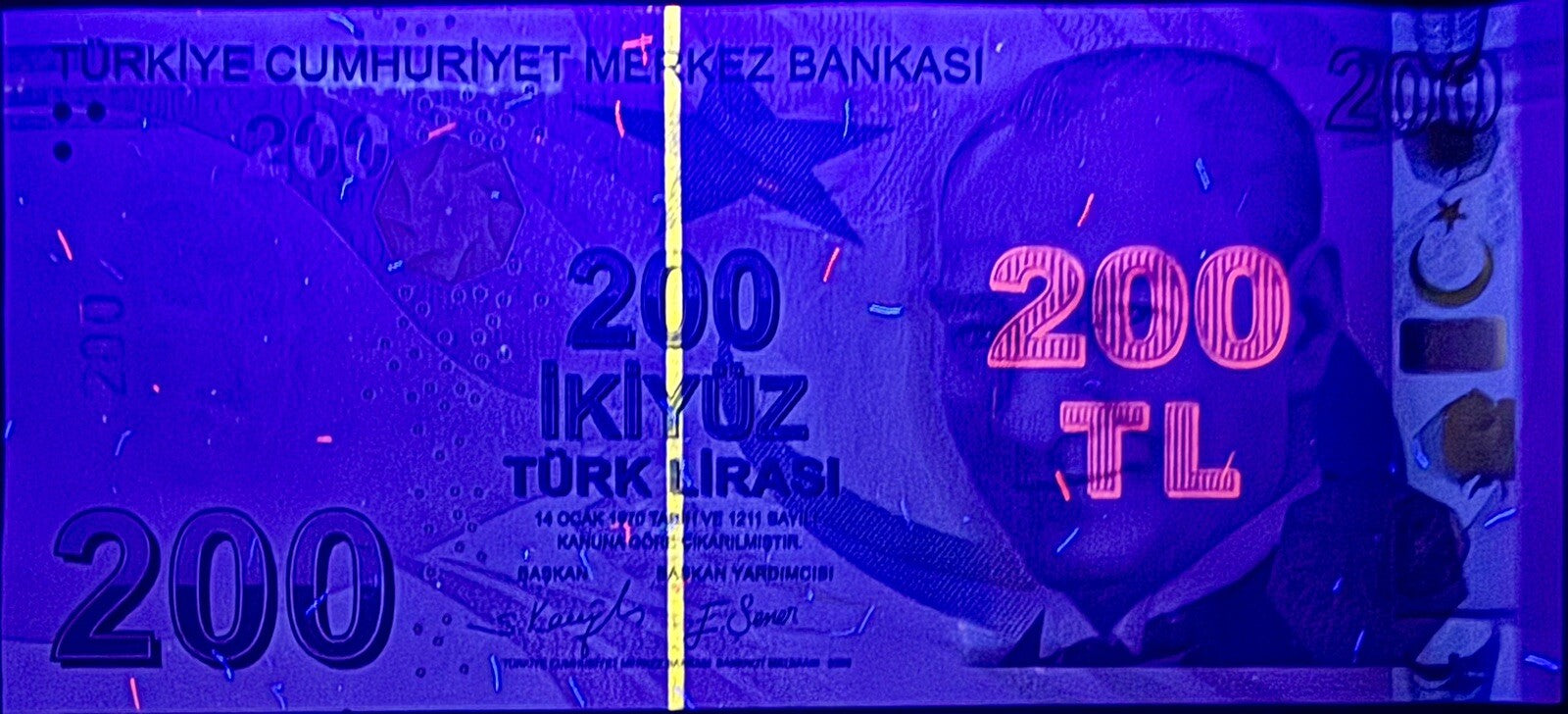 Turkey 200, 100, 50, 20, 10, 5 Lira Banknote 6 Pcs SET 2009 (2020) ND, UNC NEW5