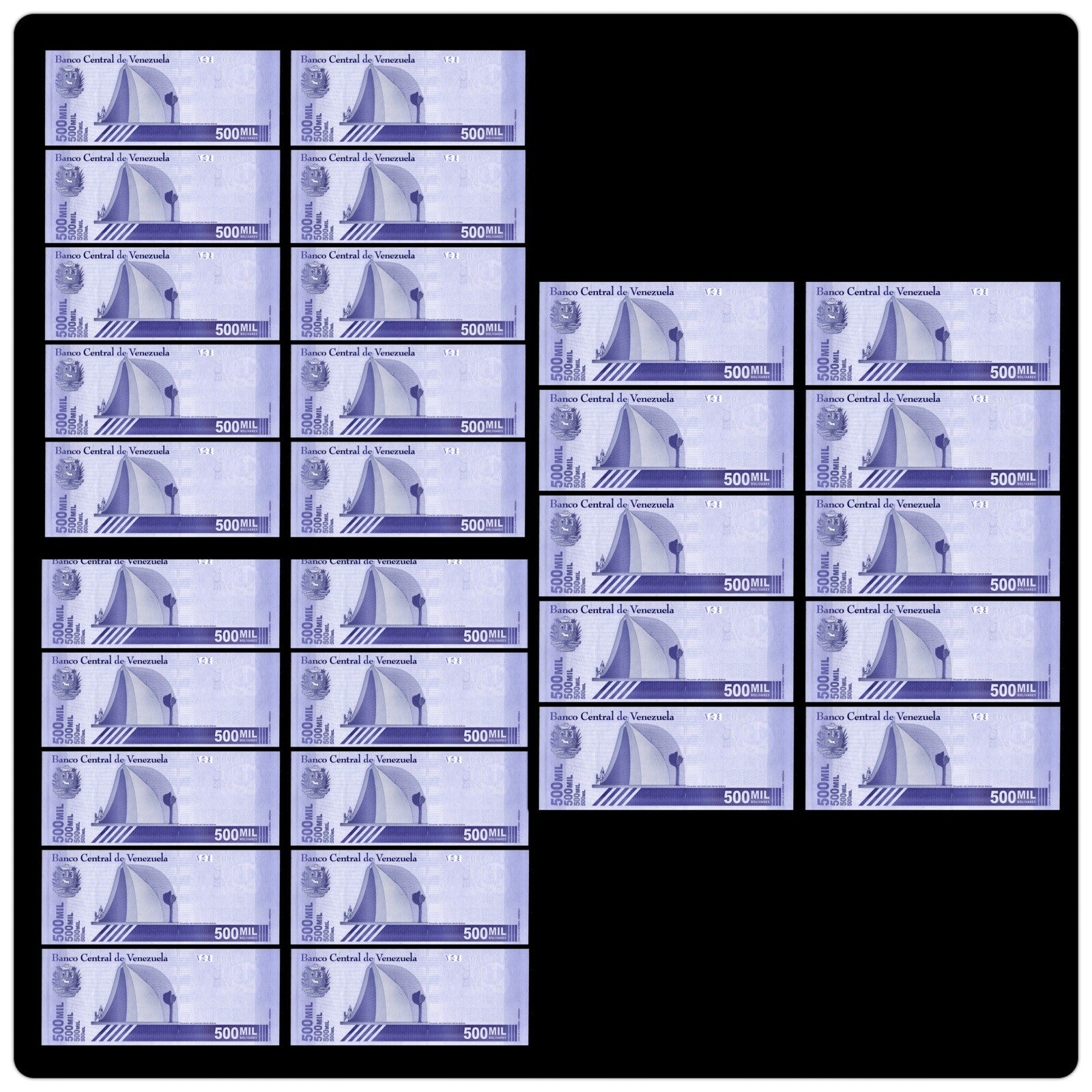Venezuela 500 Mil Bolivar Soberano 2020 UNC qty 30 PCS 500,000 (1/2 Million) New2