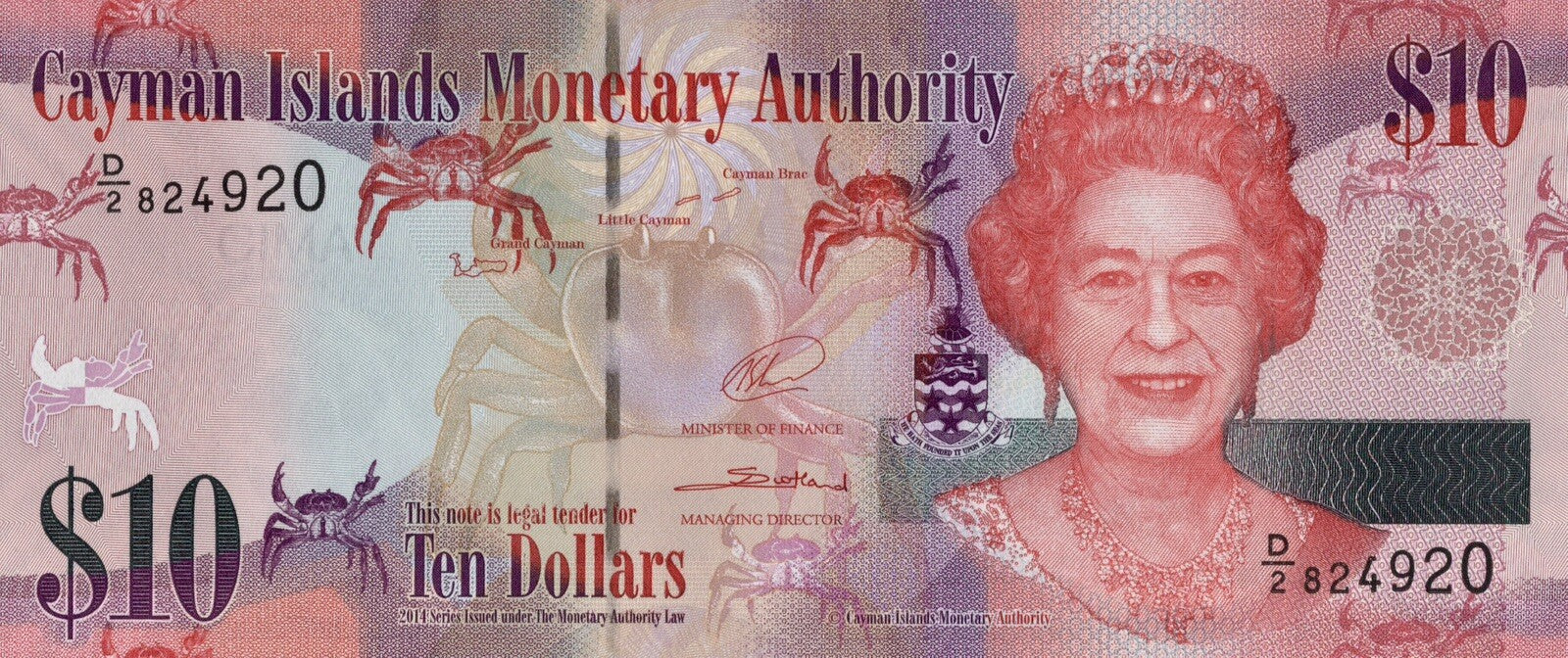 Cayman Islands 1, 5, 10 dollars 3 Pcs Set 2014 - 2018 UNC Queen Elizabeth II New4