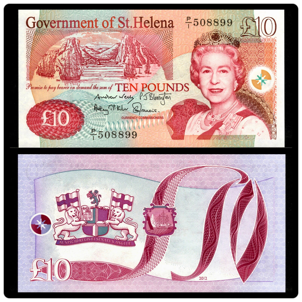 St. Helena, 10 Pounds Banknote 2012, P-12b, Queen Elizabeth II, UNC QEII0