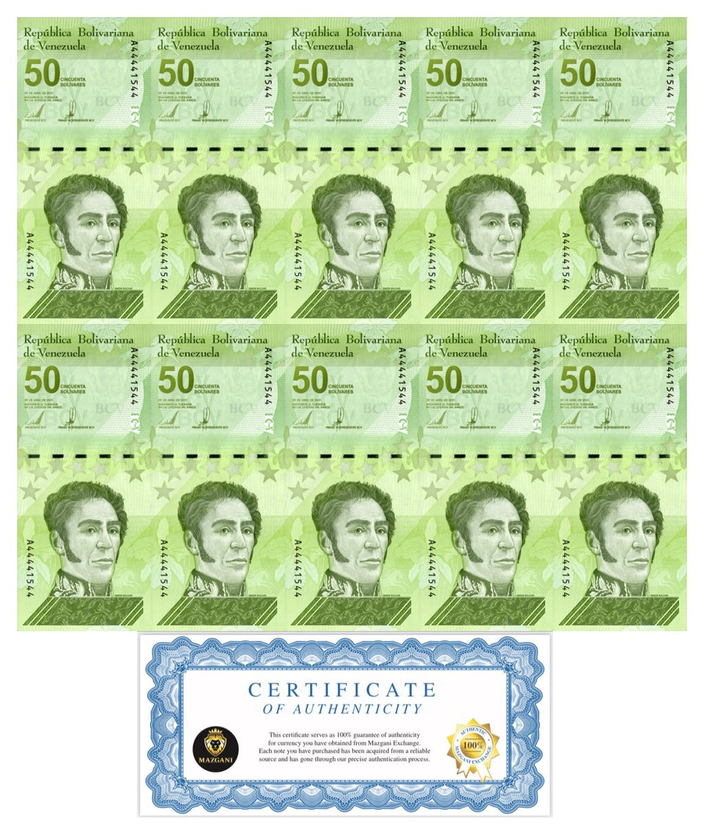 Venezuela 50 Digitales 2021 qty 10 Cir 50 million bolivar USA0