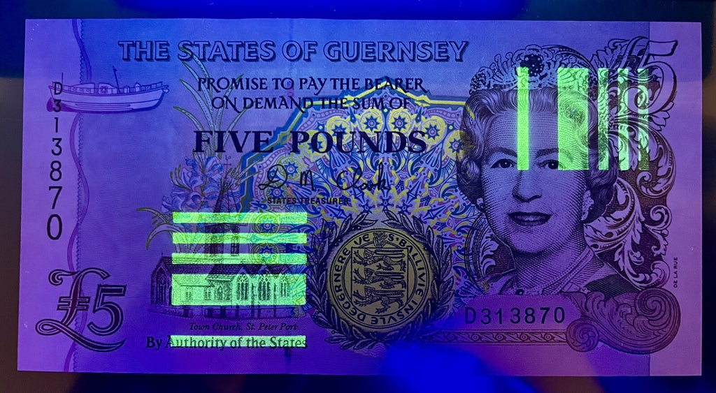 Guernsey 5 Pounds banknote, 1996 - 2006, P-56c, QEII UNC Currency 2