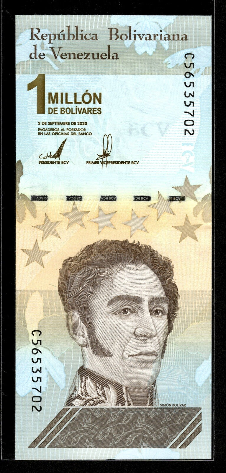 Venezuela 1 Million (1,000,000) Bolivar Soberano 2020 UNC X 10 PCS bundle New4