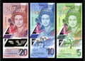 East Caribbean 3 Pcs SET 5, 10, 20 Dollars, 2019 P-New QE II Polymer UNC0