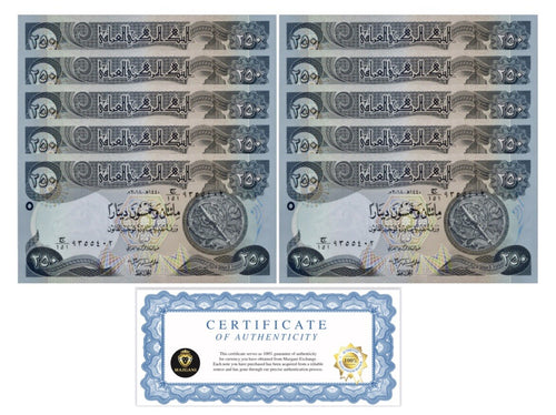 Iraq 2,500 Dinar Banknotes UNC (10 x 250 IQD) New, 250 Iraqi Dinar qty 100