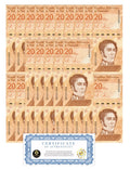 Venezuela 20 Digitales 2021 qty 25 UNC 20 million bolivars soberano P-117 USA0