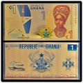 Ghana 1 Cedi Aurum 24k gold Banknote 2020 Uncirculated **2 Day Free Shipping**0