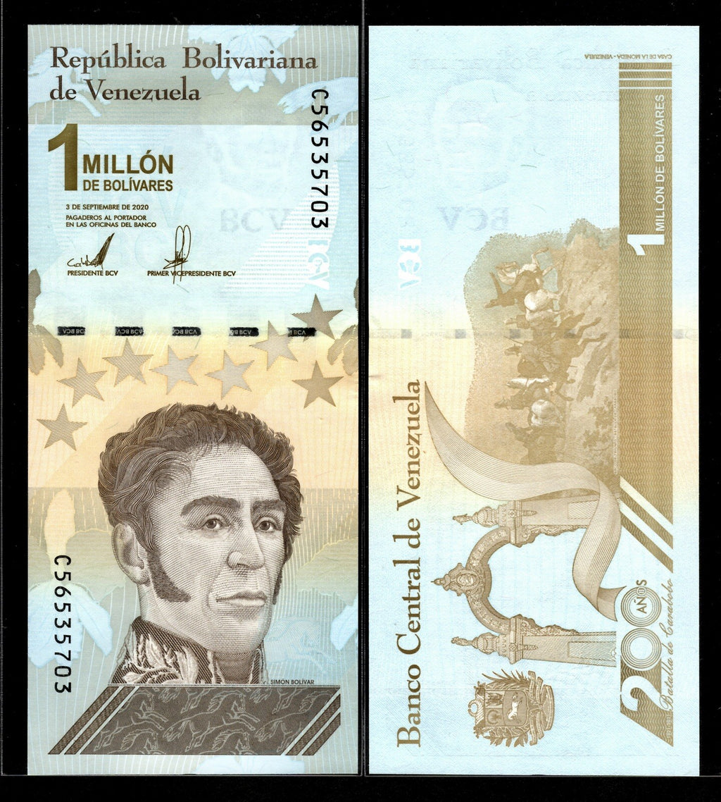 Venezuela 1 Million (1,000,000) Bolivar Soberano 2020 UNC X 10 PCS bundle New3