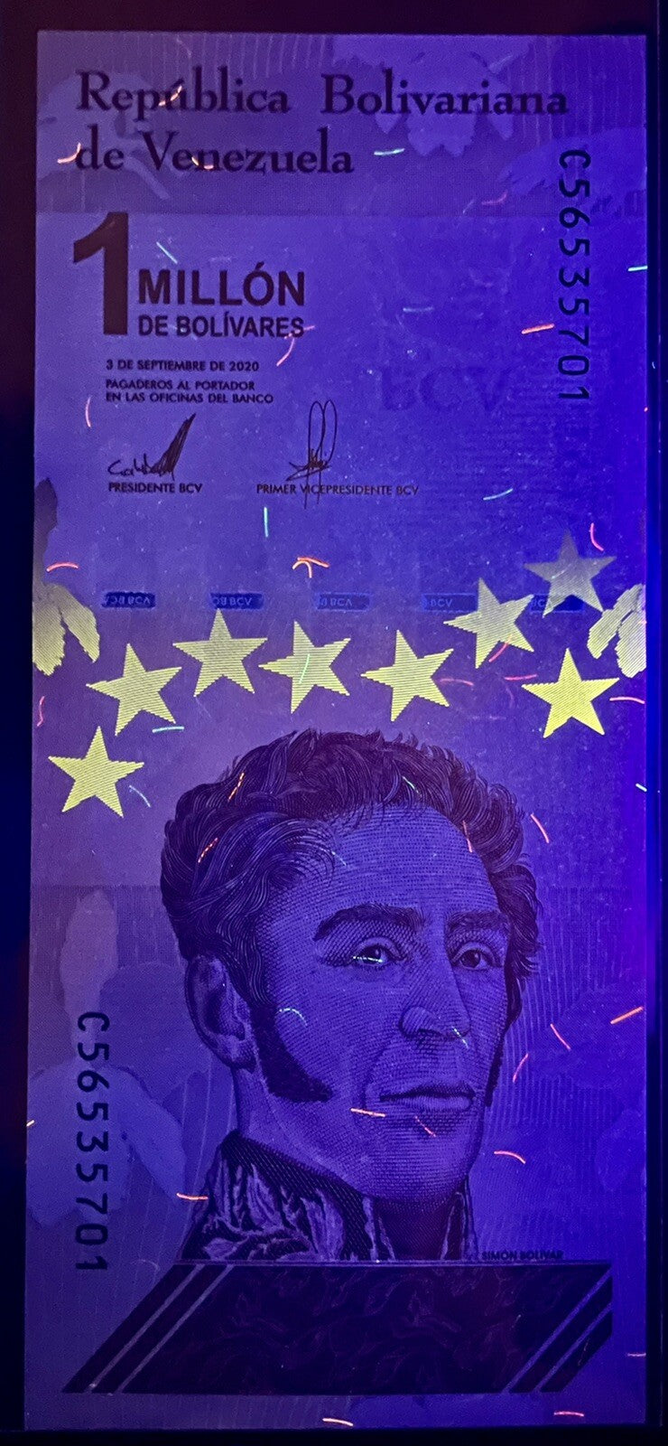 Venezuela 1 Million Bolivar Soberano qty 20 UNC Banknote 2020, New COA4