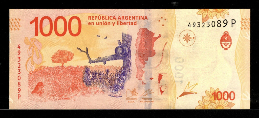 Argentina 1000 Pesos Banknote ND 2017, P-366a New Design UNC3