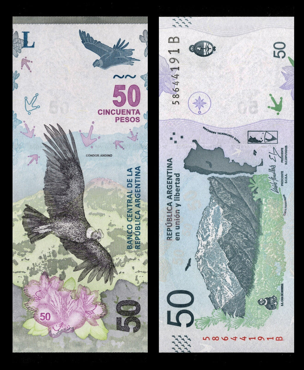Argentina 20 50 100 200 500 1000 Pesos 6 Pcs SET NEW, 2016-2019 Banknote ND UNC7