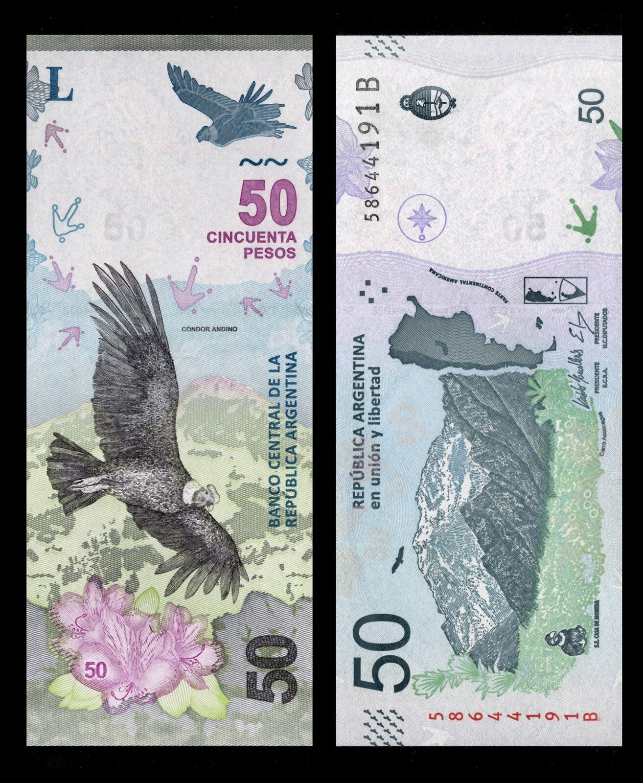 Argentina 20 50 100 200 500 1000 Pesos 6 Pcs SET NEW, 2016-2019 Banknote ND UNC7