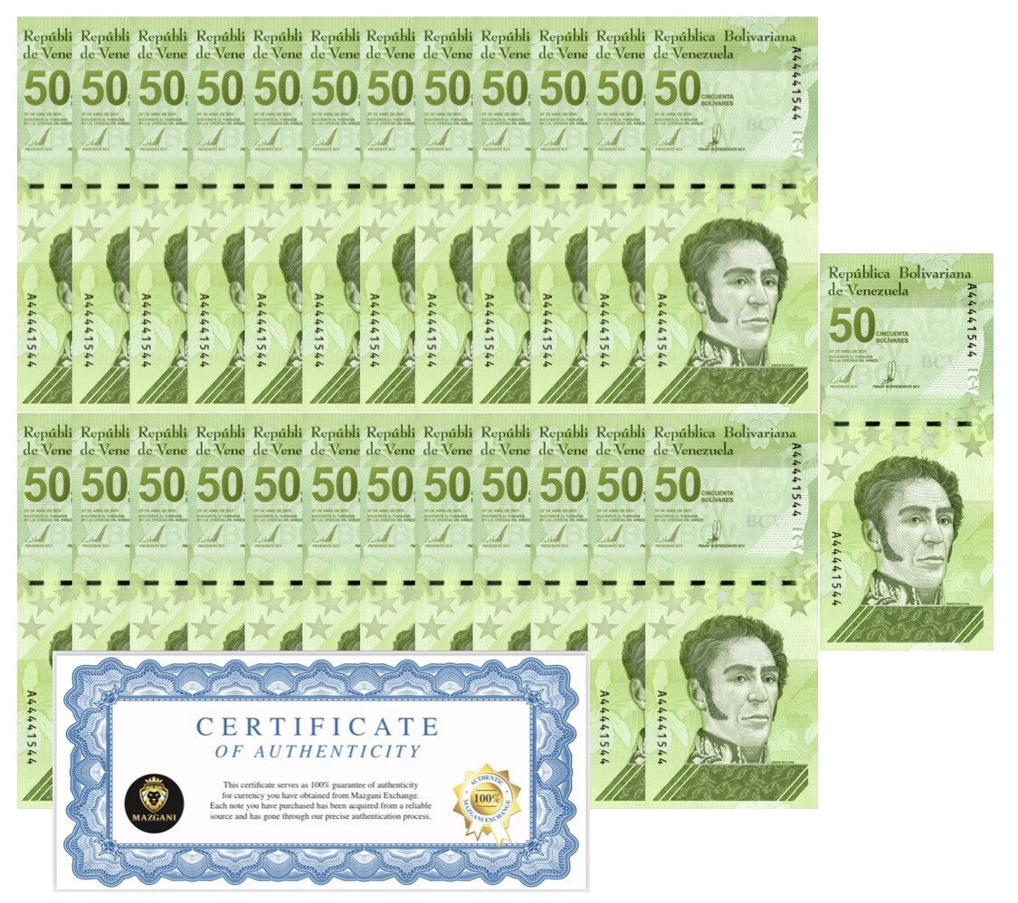 Venezuela 50 Digitales 2021 qty 25 UNC 50 million bolivar soberano New USA0