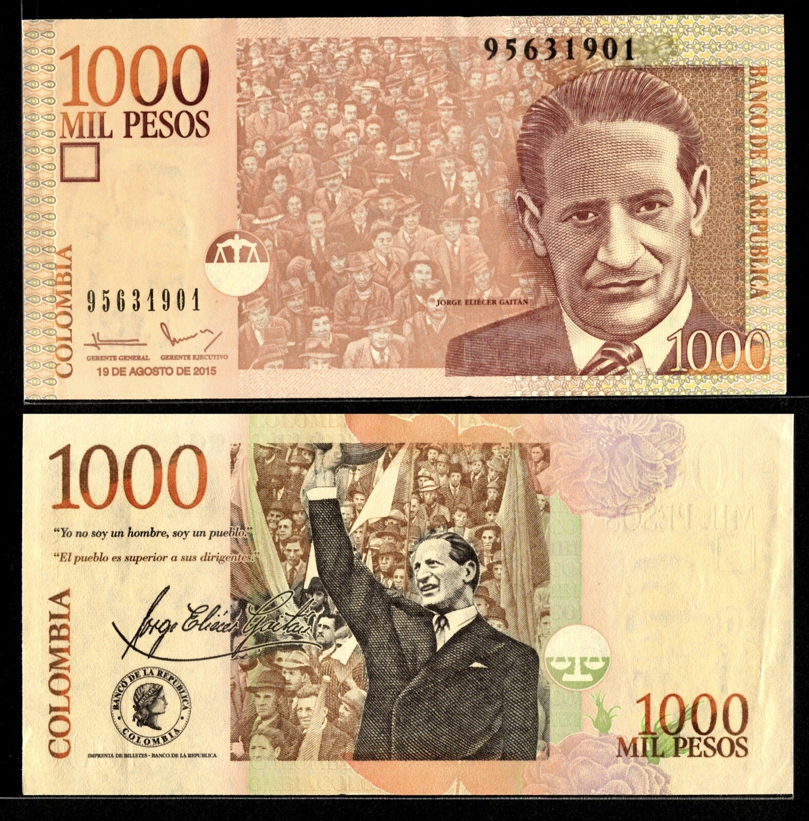 Colombia 5000, 2000, 1000 Pesos 3 Pcs set 2015 Banknote UNC New8