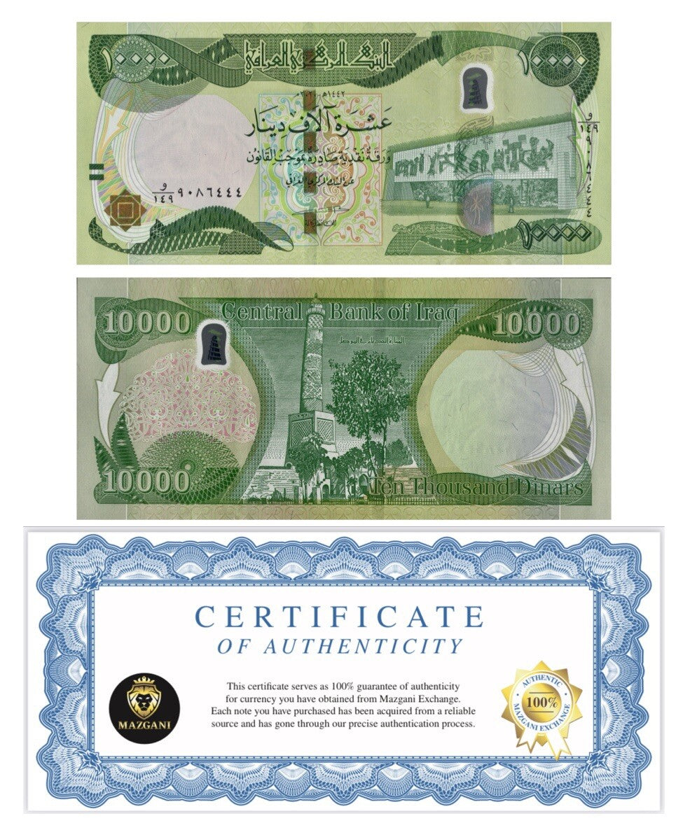 Iraq 10,000 Dinars Banknote, 2020, UNC qty ONE  10,000 IQD USA NEW0