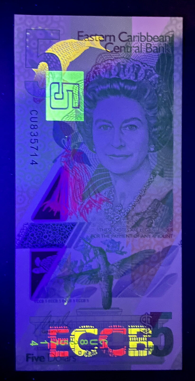 East Caribbean 3 Pcs SET 5, 10, 20 Dollars, 2019 P-New QE II Polymer UNC8