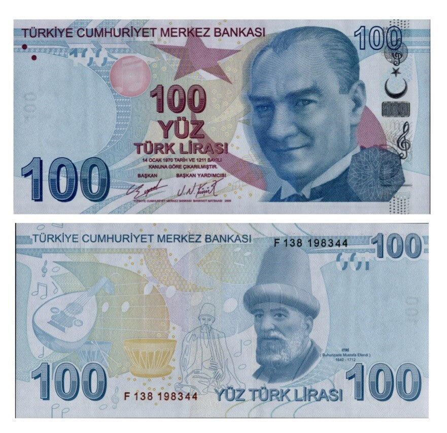 Turkey 200, 100, 50, 20, 10, 5 Lira Banknote 6 Pcs SET 2009 (2020) ND, UNC NEW6
