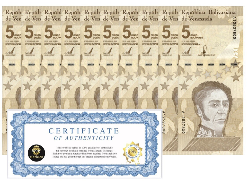 Venezuela 5 Digitales banknotes 2021 qty 10 UNC 5 million bolivars New0