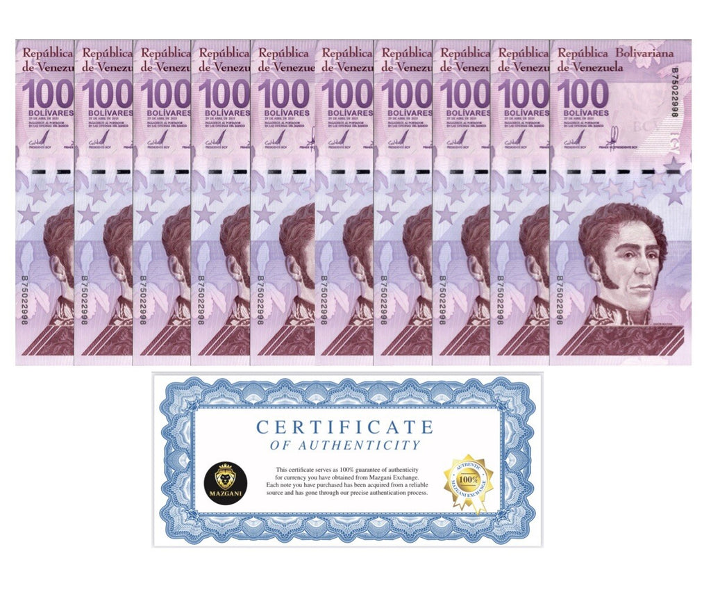 VENEZUELA 100 DIGITALES qty 10 2021 Cir 100 million bolivar USA0