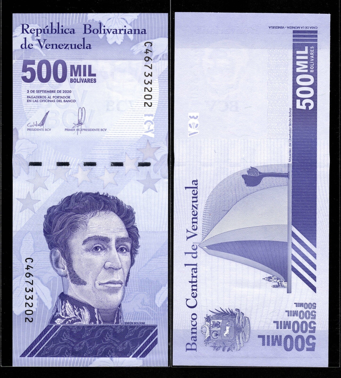 Venezuela 500 Mil Bolivar Soberano 2020 UNC qty 30 PCS 500,000 (1/2 Million) New3